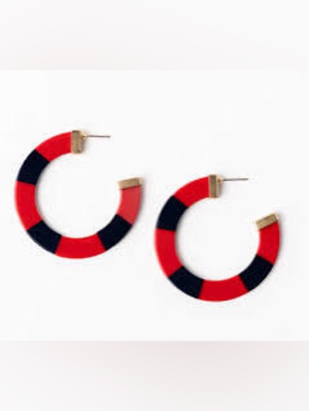 Michelle McDowell Melody Garnet and Black Acrylic Hoop Earrings